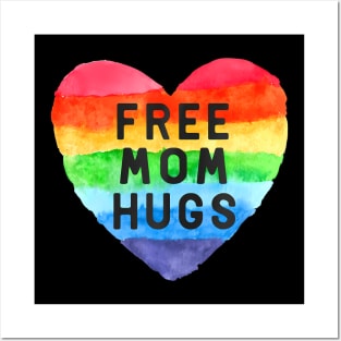 Free Mom Hugs LGBT Flag Gay Lesbian Pride Parades Posters and Art